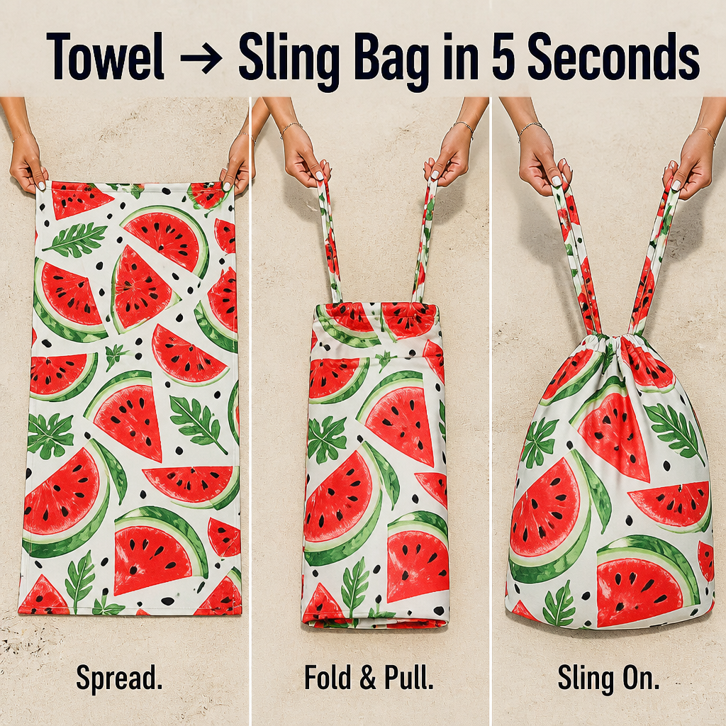 WaveCaddy™ — Pack the Whole Beach Day Into One Towel-to-Backpack Combo