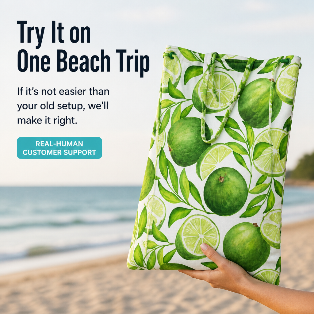 WaveCaddy™ — Pack the Whole Beach Day Into One Towel-to-Backpack Combo