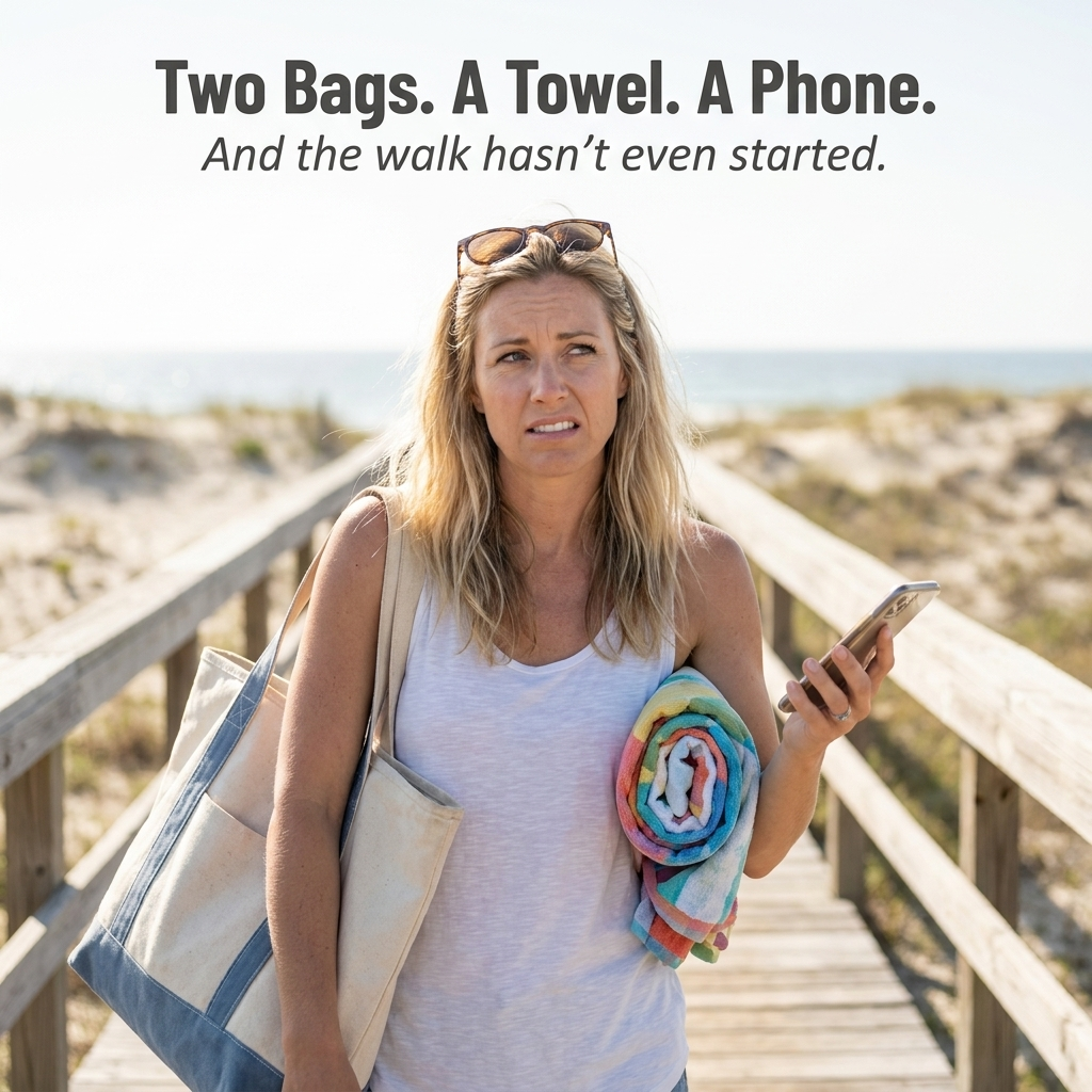 WaveCaddy™ — Pack the Whole Beach Day Into One Towel-to-Backpack Combo