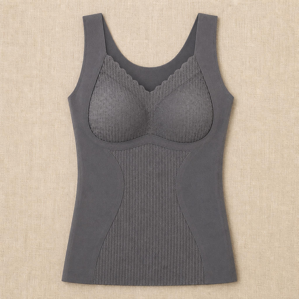 VeloFlex™ – Thermal Seamless Shaping Camisole with Built-In Lace Bra