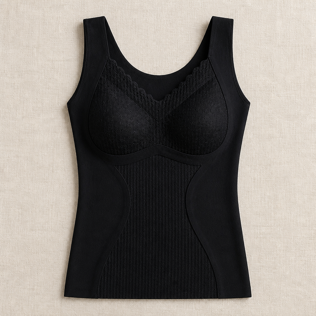 VeloFlex™ – Thermal Seamless Shaping Camisole with Built-In Lace Bra