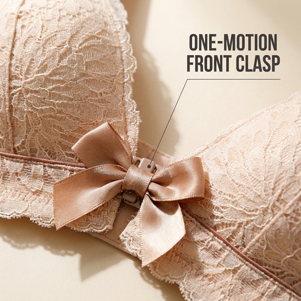 VenaraLift™ – Wireless Lace Front-Closure Lifting Bra