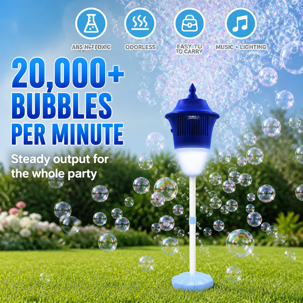 BubbleWhirl™ — Fill Any Party With 20,000 Bubbles, LED Color & Music