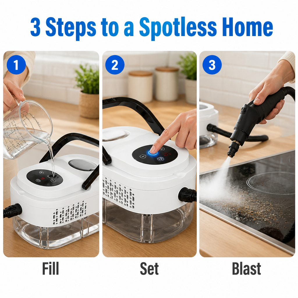 VaporaClean™ — Melt Baked-On Grease and Kill Germs With 221°F Chemical-Free Steam