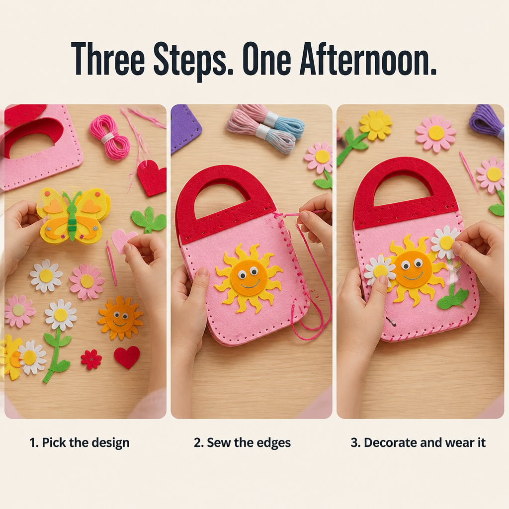 Weavy™ — Trade Screen Time for a Felt Bag Your Kid Sews Themselves