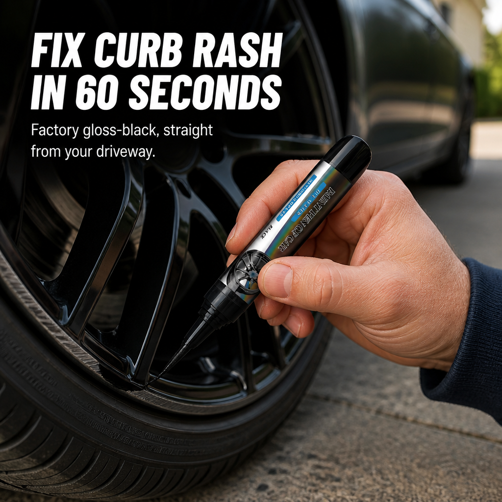 WheelFixer™ — Cover Curb Rash & Restore Factory Gloss-Black Rims in Minutes