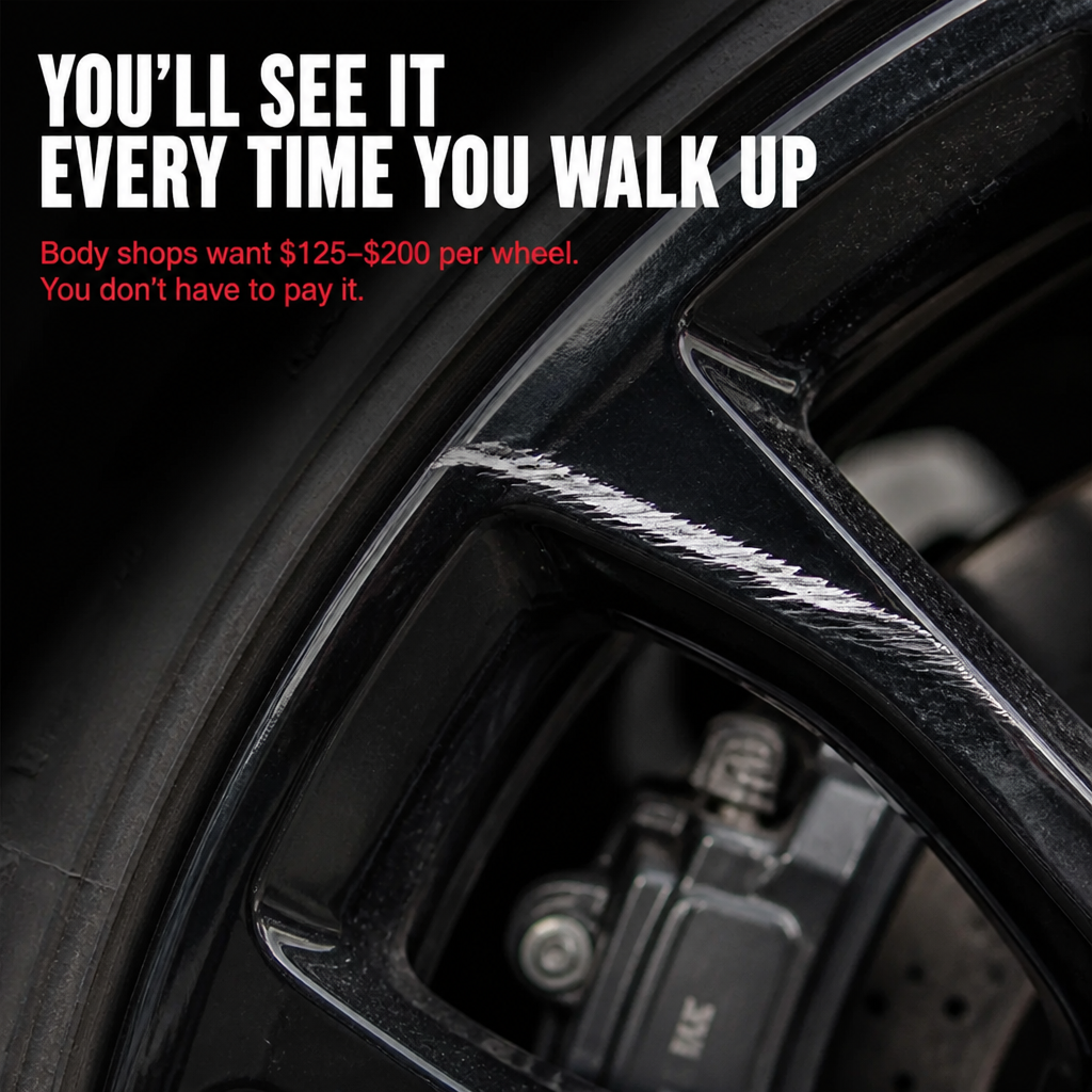 WheelFixer™ — Cover Curb Rash & Restore Factory Gloss-Black Rims in Minutes