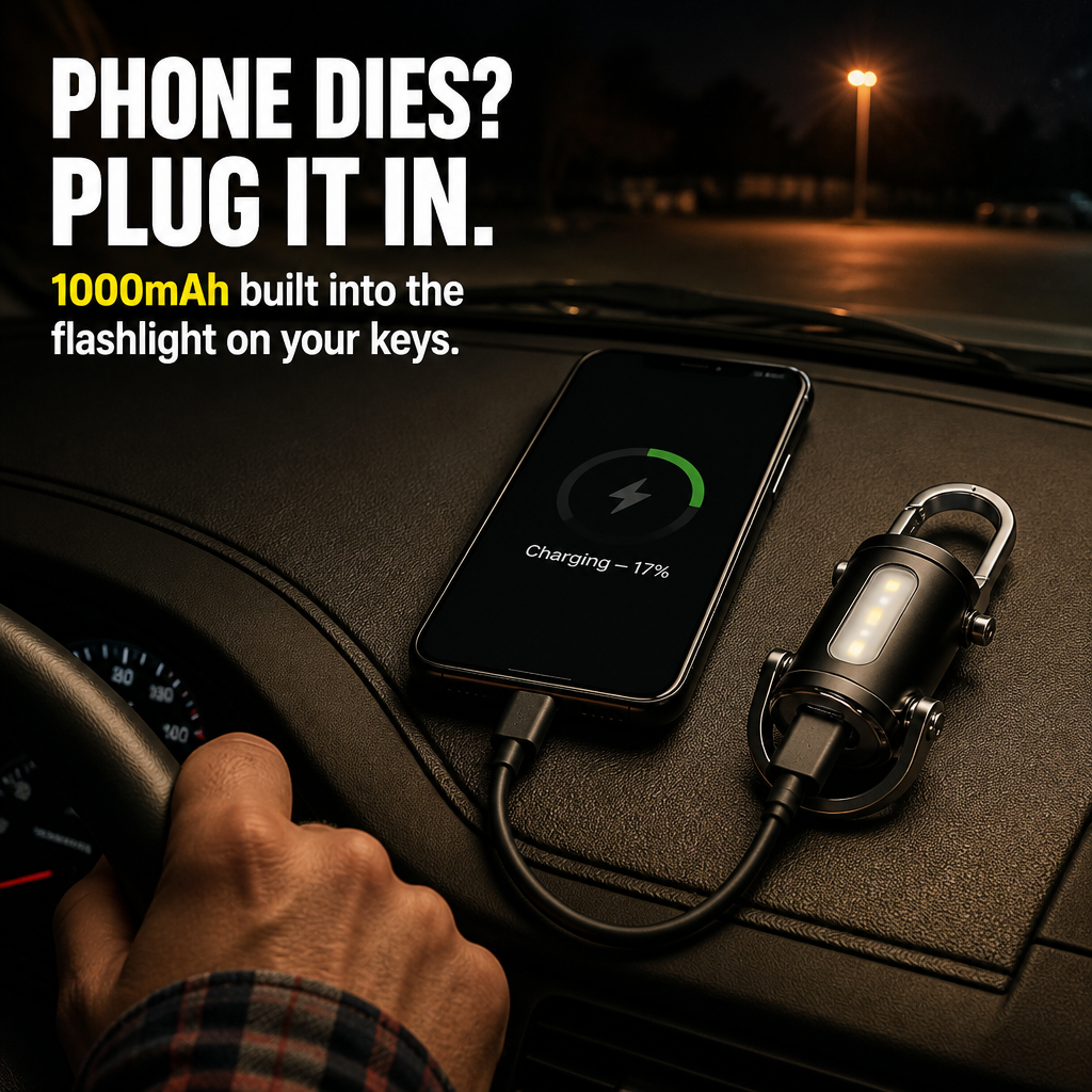 ValorBeam™ — Carry a 1200-Lumen Flashlight and Phone Charger on Your Keys