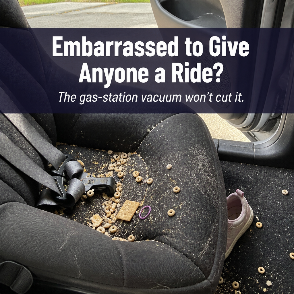 TurboSweep™ — Vacuum and Blow Clean Your Whole Car in One Charge