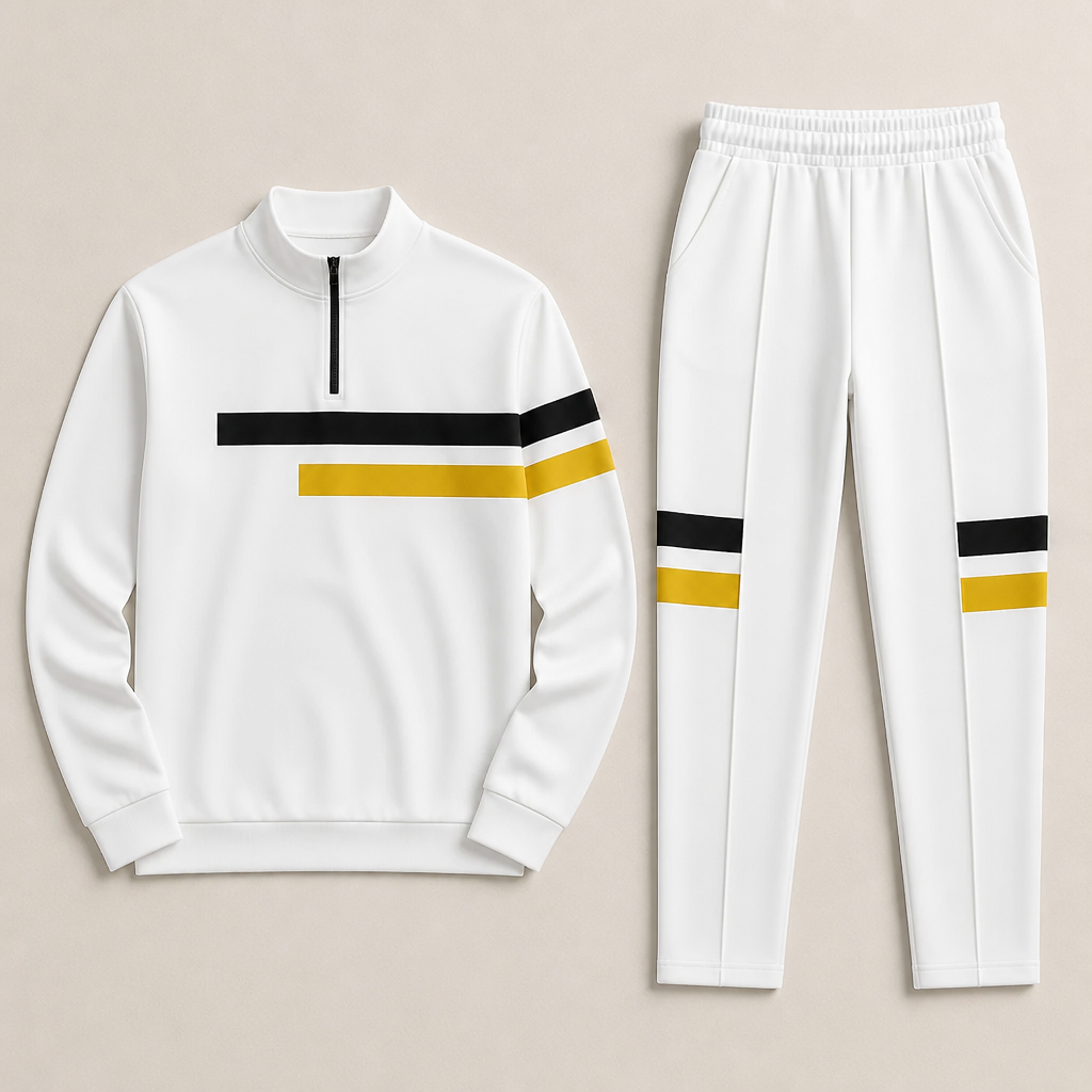 RevitaFit™ – Bold Color-Block Two-Piece Set with Half-Zip Mock Neck
