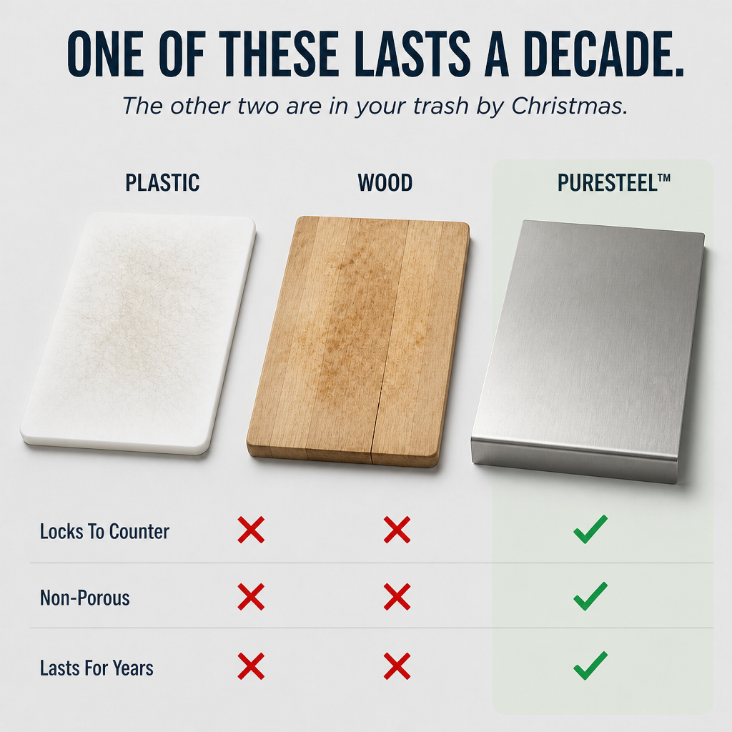 PureSteel™ — Hooks Onto Your Counter And Wipes Bacteria Away In Seconds