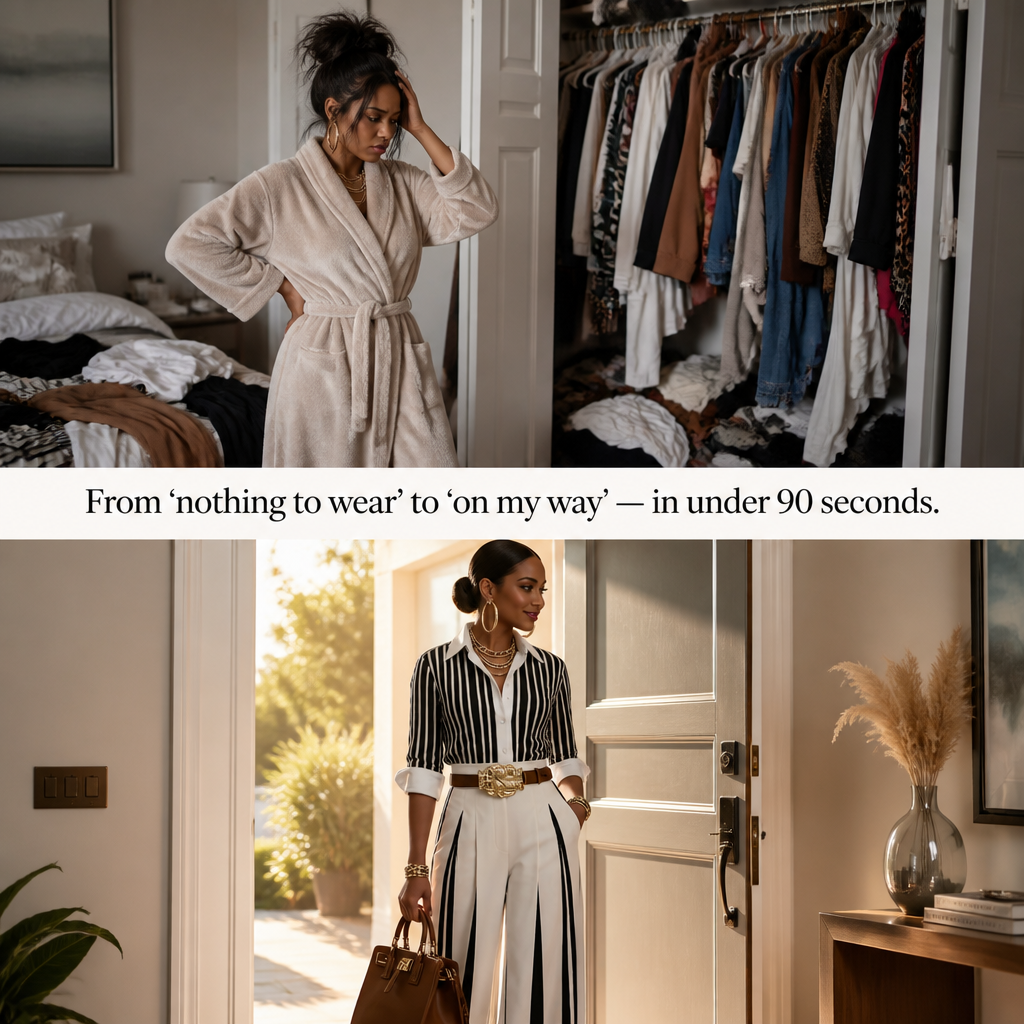 VeroLuxe™ — Pull On a Striped Set That Looks Like You Hired a Stylist | Belt Included
