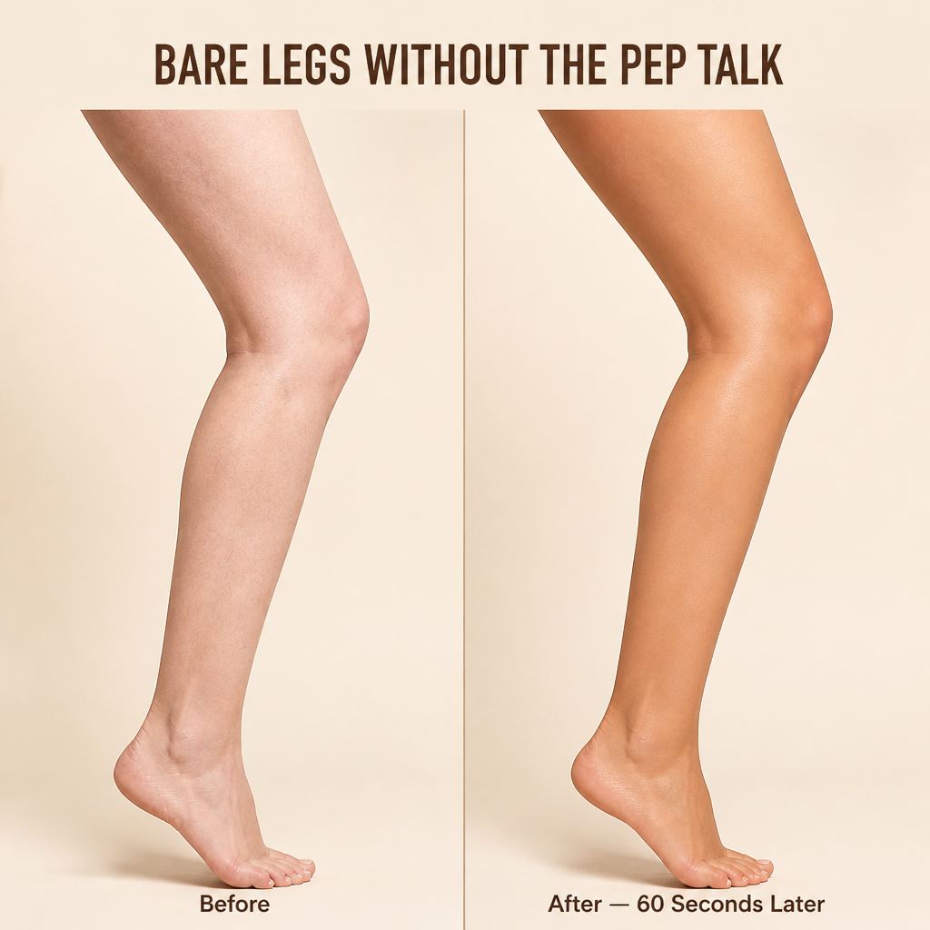 RadiantaCover™ — Brush On Vacation Legs in 60 Seconds, Skip the Self-Tanner