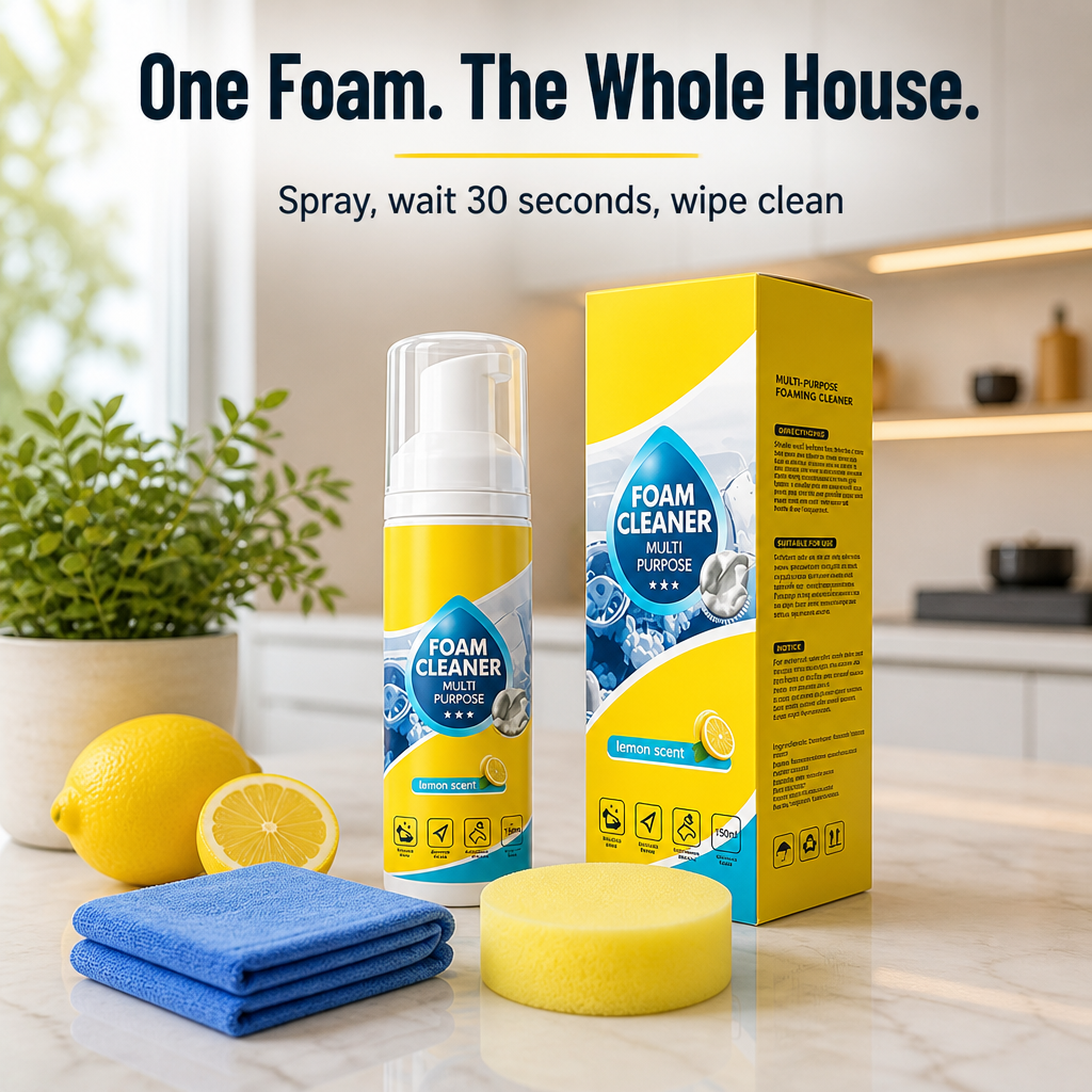 FoamLift™ — Spray, Wait 30 Seconds & Wipe Grease Off Any Surface