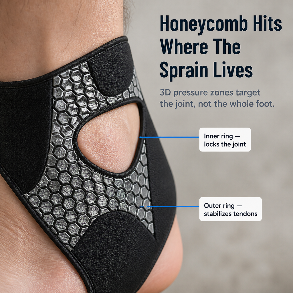 VeroGuard™ Ankle Brace — Stop Rolling Wobbly Ankles With Slim Honeycomb Compression