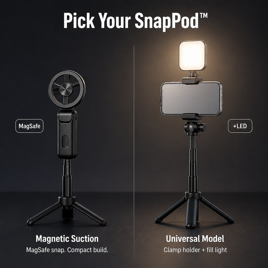 SnapStudio™ — Snap Your Phone In, Pop Four Legs Out, Hit Record