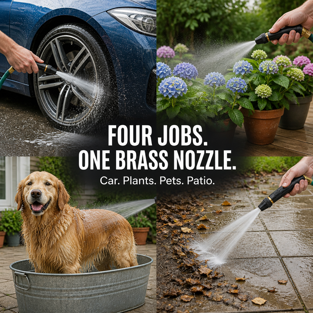 Adjustable heavy-duty garden hose nozzle - Jet cleaning nozzle