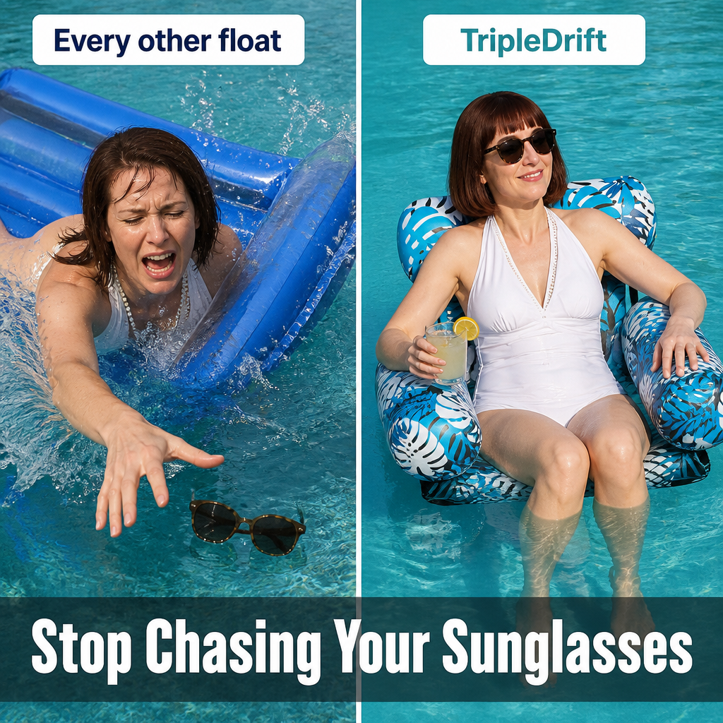 TripleDrift™ — Float Like a Lounge Chair, Not a Flat Pool Raft