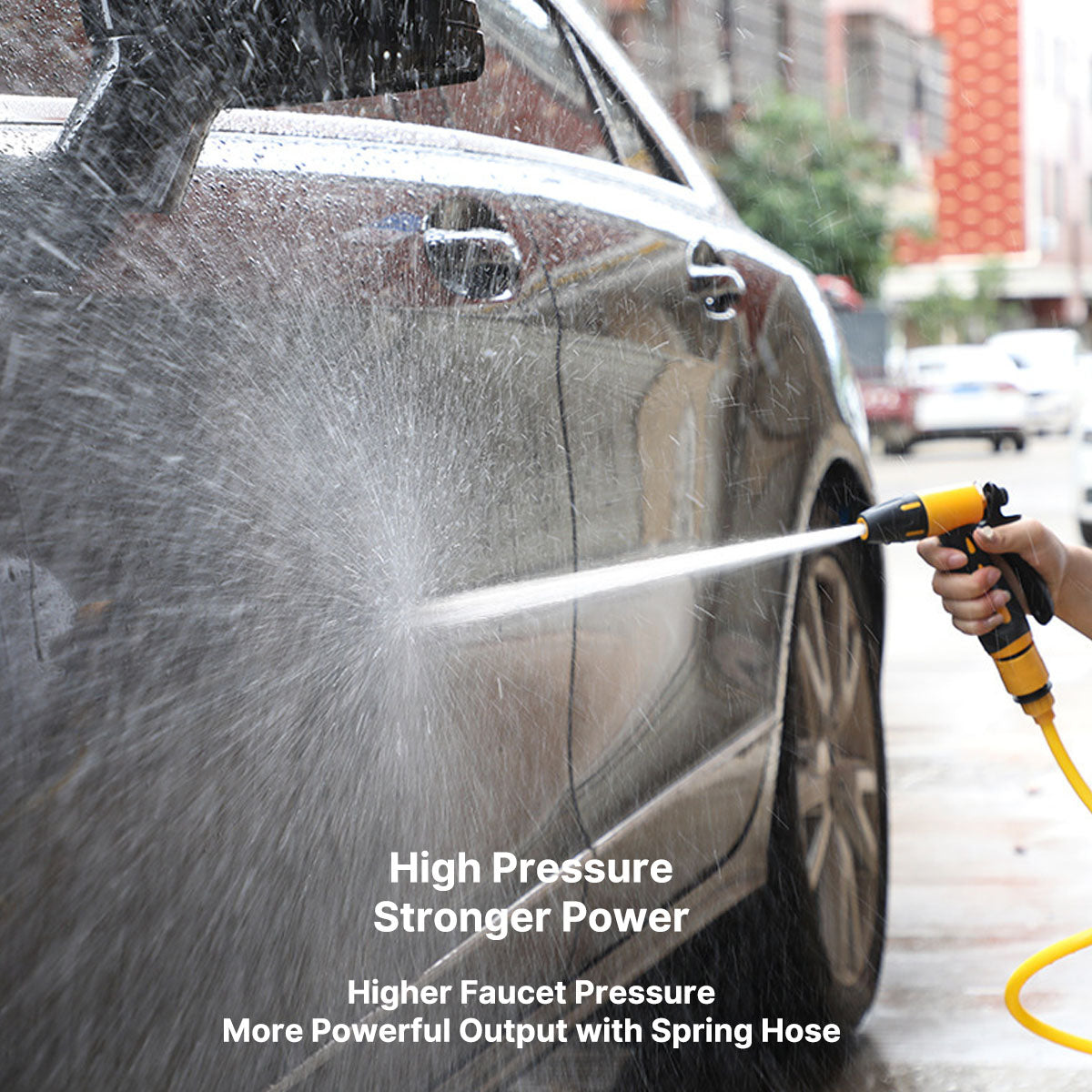 Extendable Water Gun with High Pressure and Coiled Hose