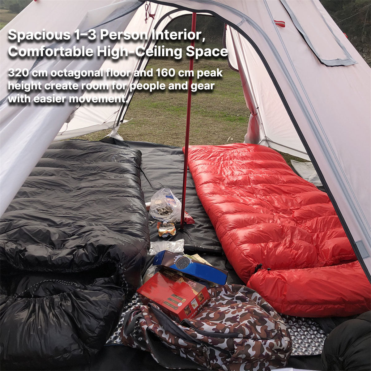 All-Season Lightweight Tent for 1-3 People