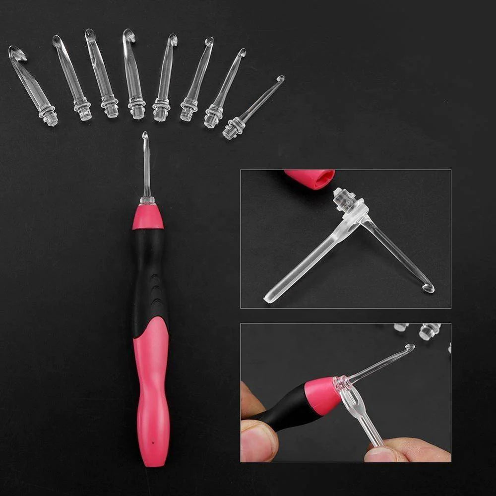 LED Crochet Hook with Ergonomic Handle – Glow Stitch Design