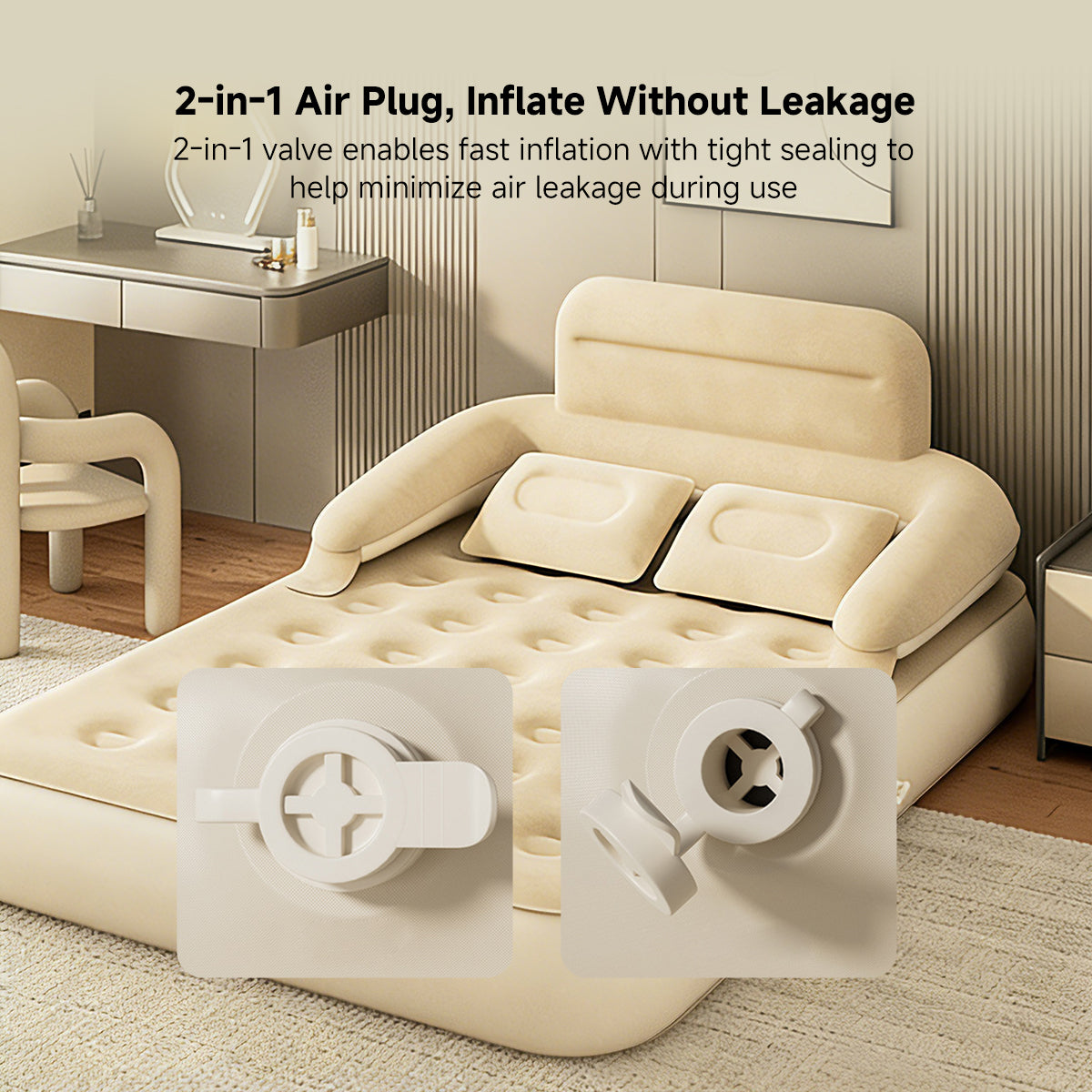 Camping and Home Use Inflatable Mattress with Back Support