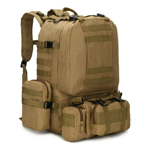 Tactical Military Backpack 60L with Removable MOLLE Pouches