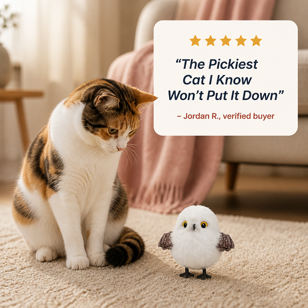 WhiskerWing™ — Spark Your Indoor Cat's Hunting Instinct With Real Flutter & Chirp Play