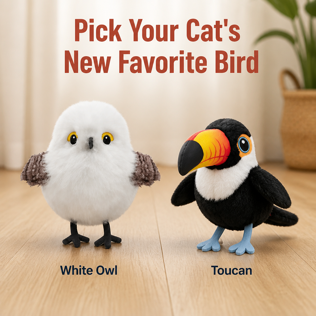 WhiskerWing™ — Spark Your Indoor Cat's Hunting Instinct With Real Flutter & Chirp Play