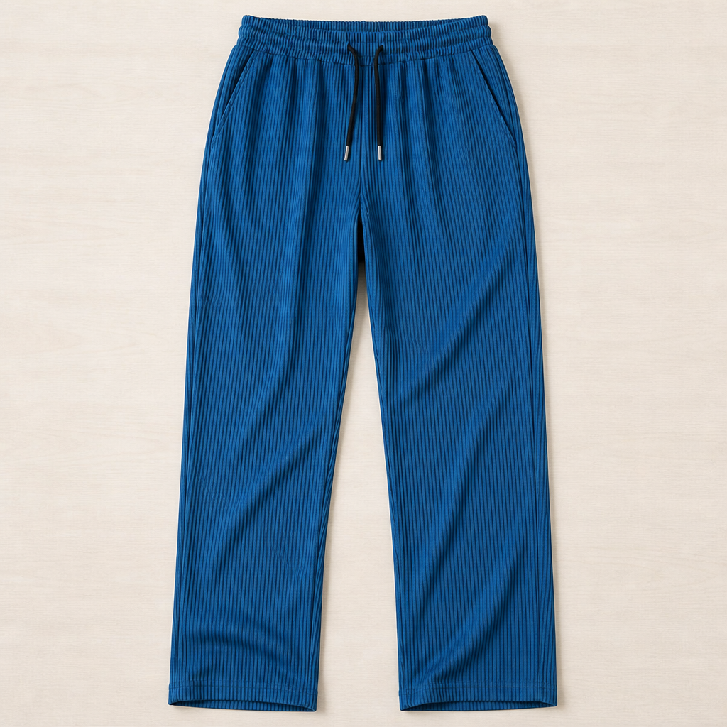 VeroStride™ – Lightweight Pleated Straight-Leg Pants with Drawstring Waist