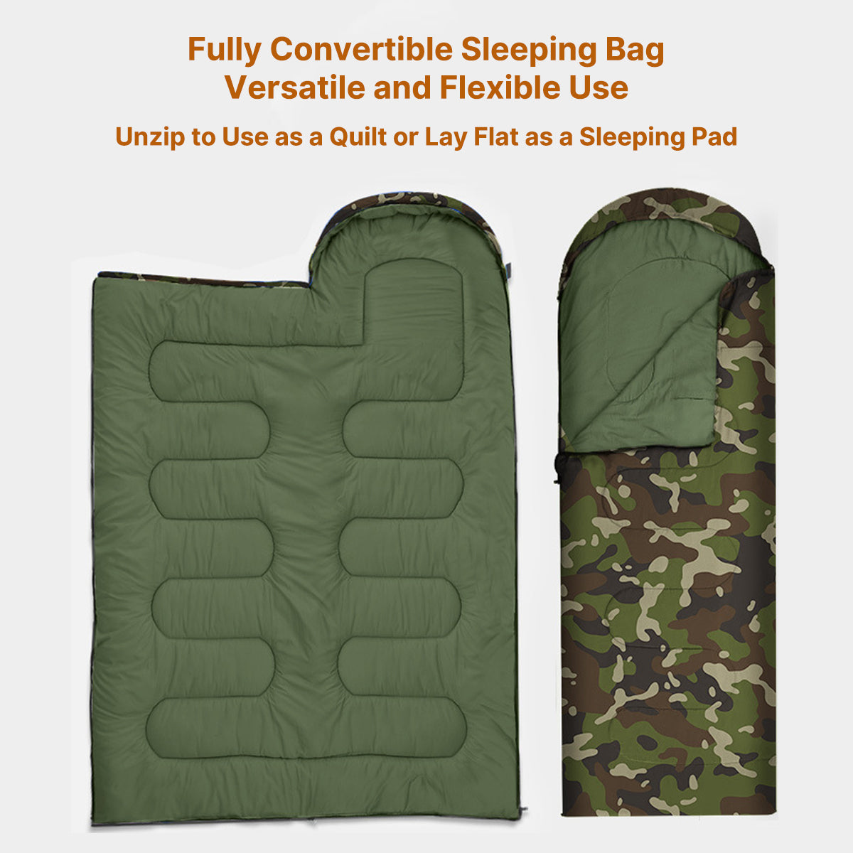 Camo Sleeping Bag for Cold Weather Conditions