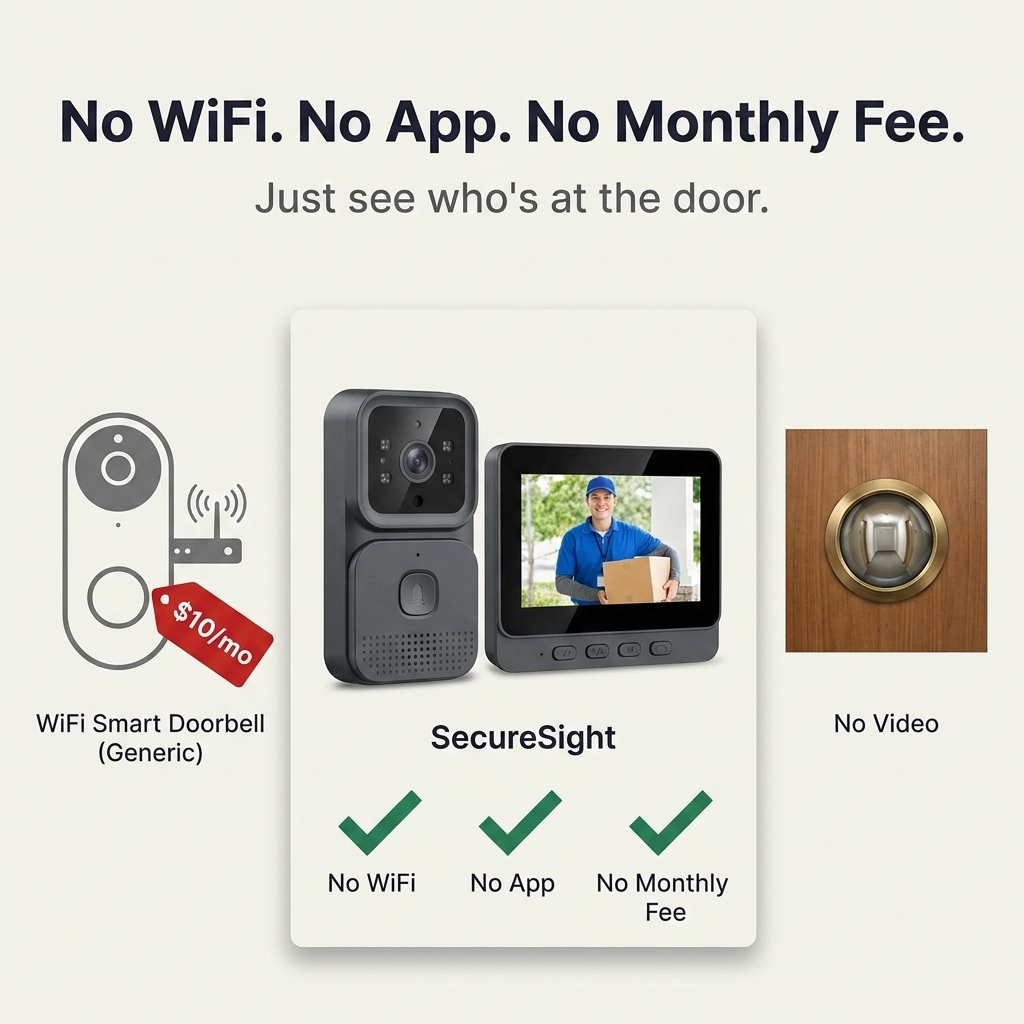 SecureSight™ — See and Talk to Visitors Without WiFi or Monthly Fees