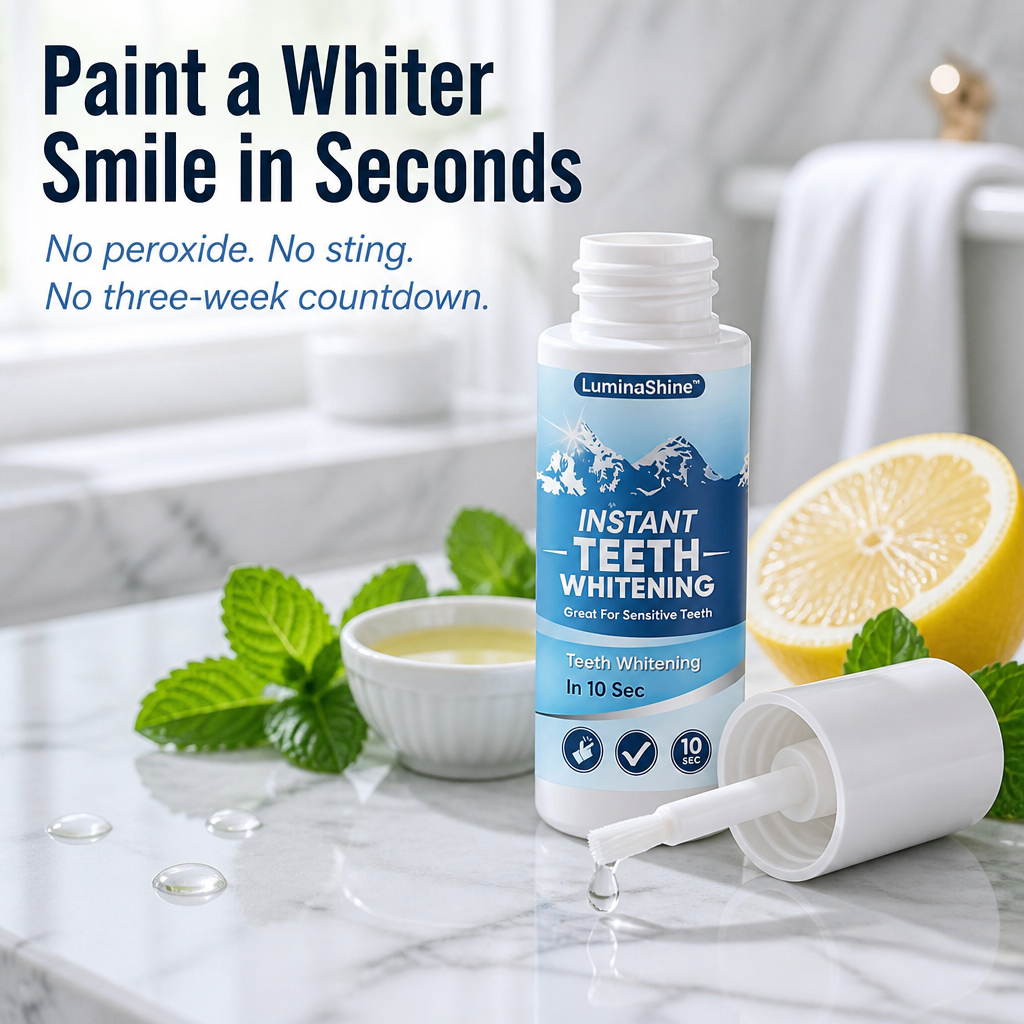 LuminaShine™ — Paint Whiter Teeth On in Seconds, No Peroxide, No Sensitivity