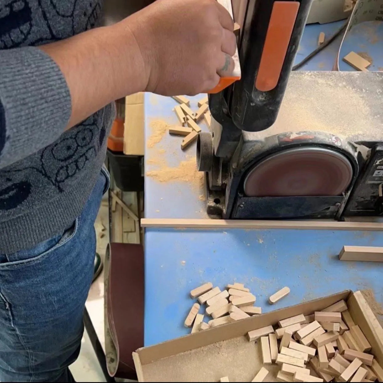 Handmade Wooden Fighter Puppets with Balloon Heads