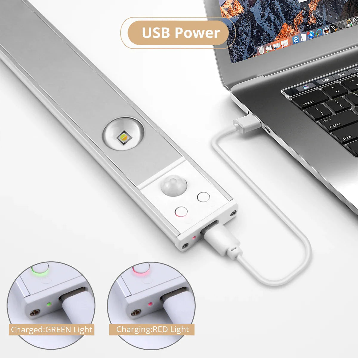 Rechargeable LED Under-Cabinet Spotlight with Magnet