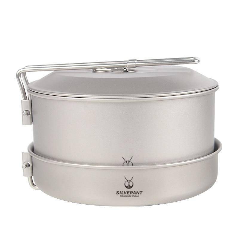 Lightweight Titanium Cookware Set for Camping: Pot and Frying Pan