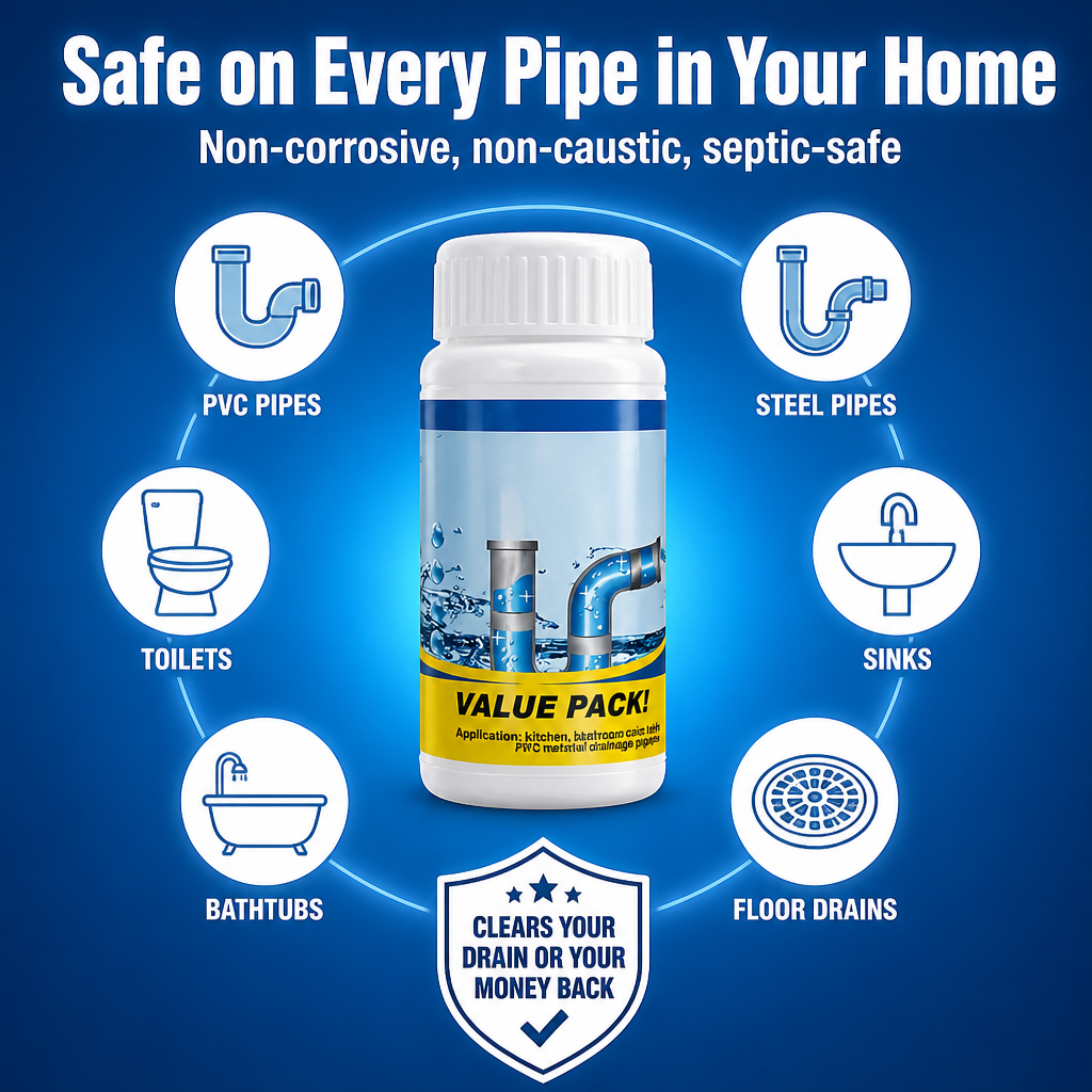 PipePulse™ — Dissolve Hair, Grease & Gunk and Reopen Slow Drains in 20 Minutes
