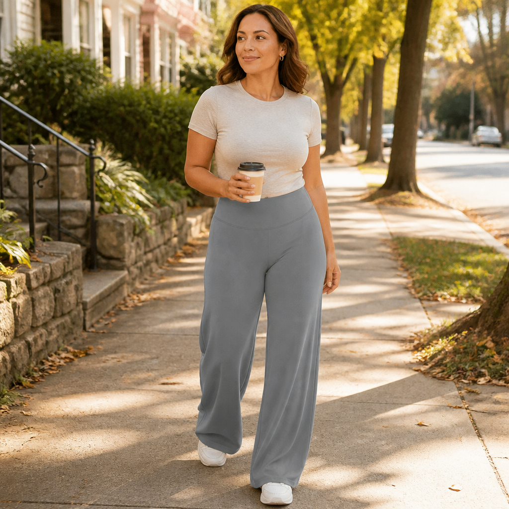 VestaLoom™ – Buttery-Soft High-Waist Wide-Leg Flare Yoga Pants