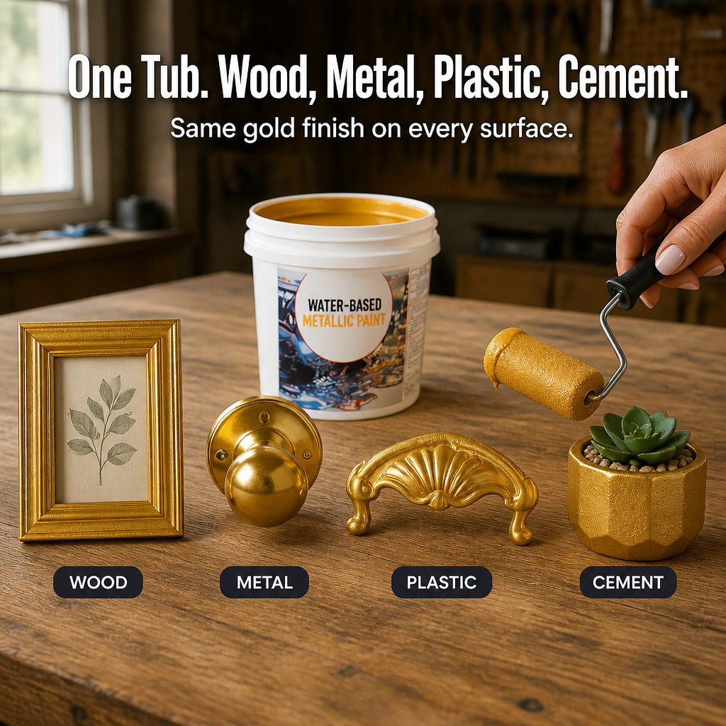 AurumLux™ — Brush On Mirror-Bright Gold That Sticks to Wood, Metal & Plastic