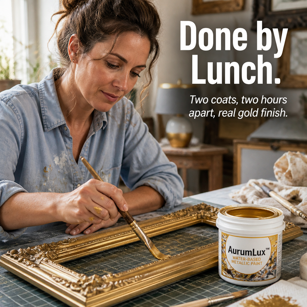 AurumLux™ — Brush On Mirror-Bright Gold That Sticks to Wood, Metal & Plastic