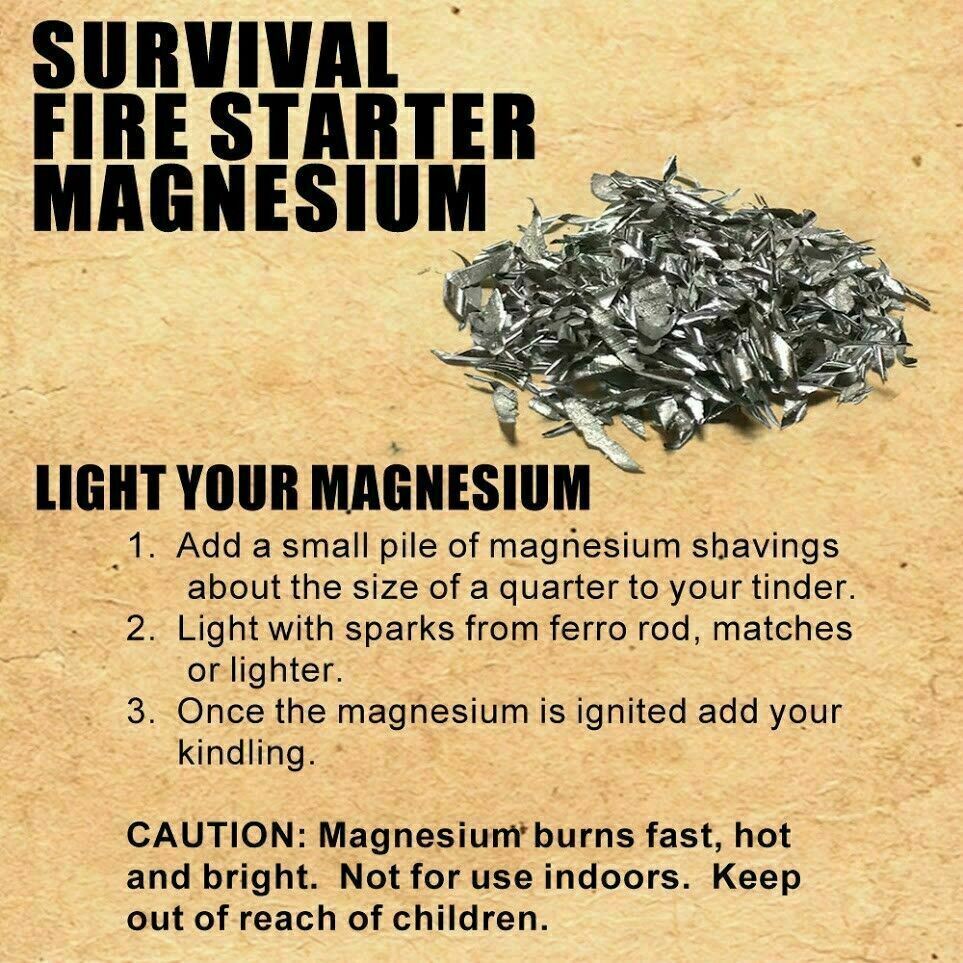 Emergency Survival Kit with Magnesium Fire Starter Shavings