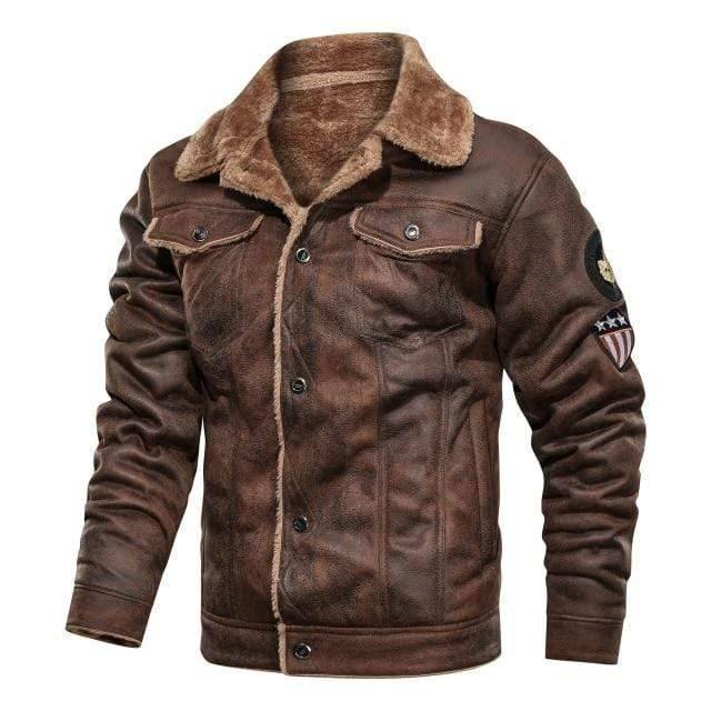 Biker Jacket for Men with Removable Hood and Faux Fur Lining
