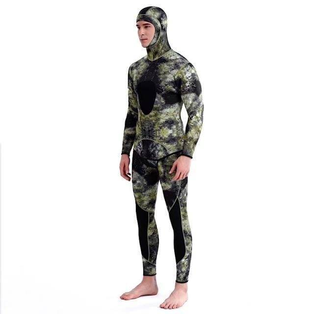 Full-Body Neoprene Wetsuit for Men - Camouflage Design