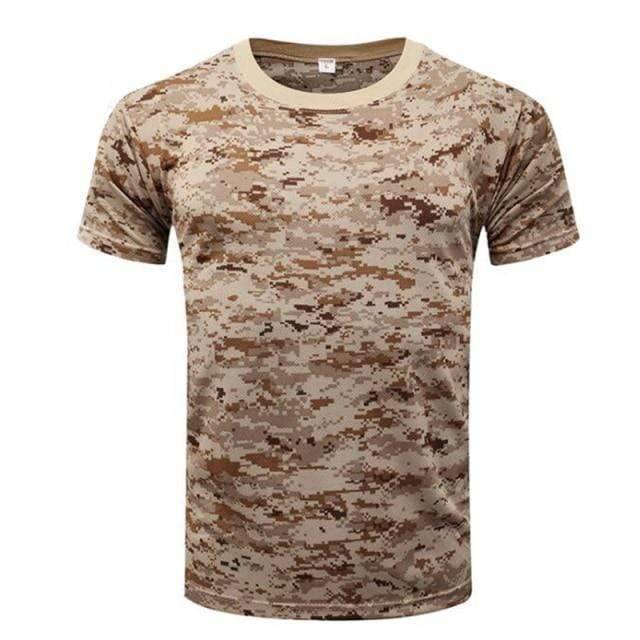 Quick-Dry O-Neck T-Shirt for Men in Camouflage - Ideal for Outdoors