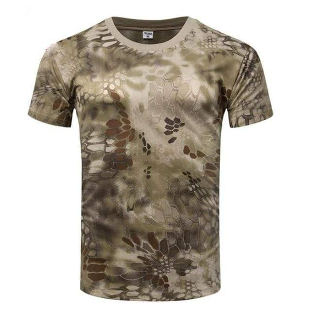 Quick-Dry O-Neck T-Shirt for Men in Camouflage - Ideal for Outdoors