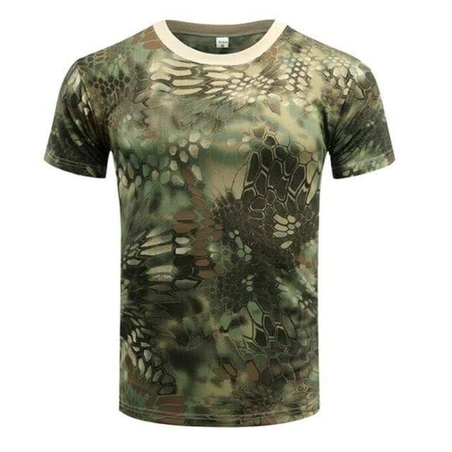 Quick-Dry O-Neck T-Shirt for Men in Camouflage - Ideal for Outdoors