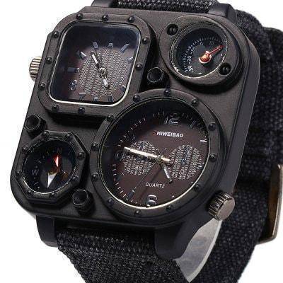 Outdoor Quartz Watch for Men with Dual Movement and Compass
