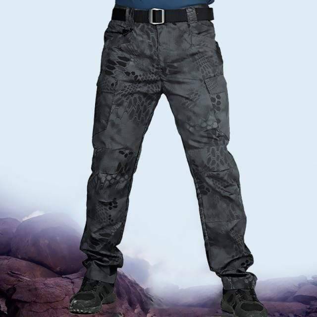 Camouflage Cargo Trousers for Men with Stretchy Waistband