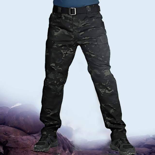 Camouflage Cargo Trousers for Men with Stretchy Waistband