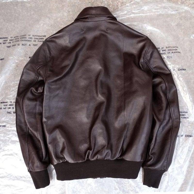 Military Style Air Force Jacket for Men in Genuine Leather